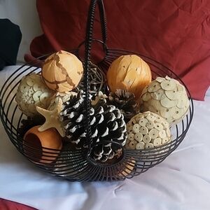 Pier 1 Decorative Basket with Natural Accents